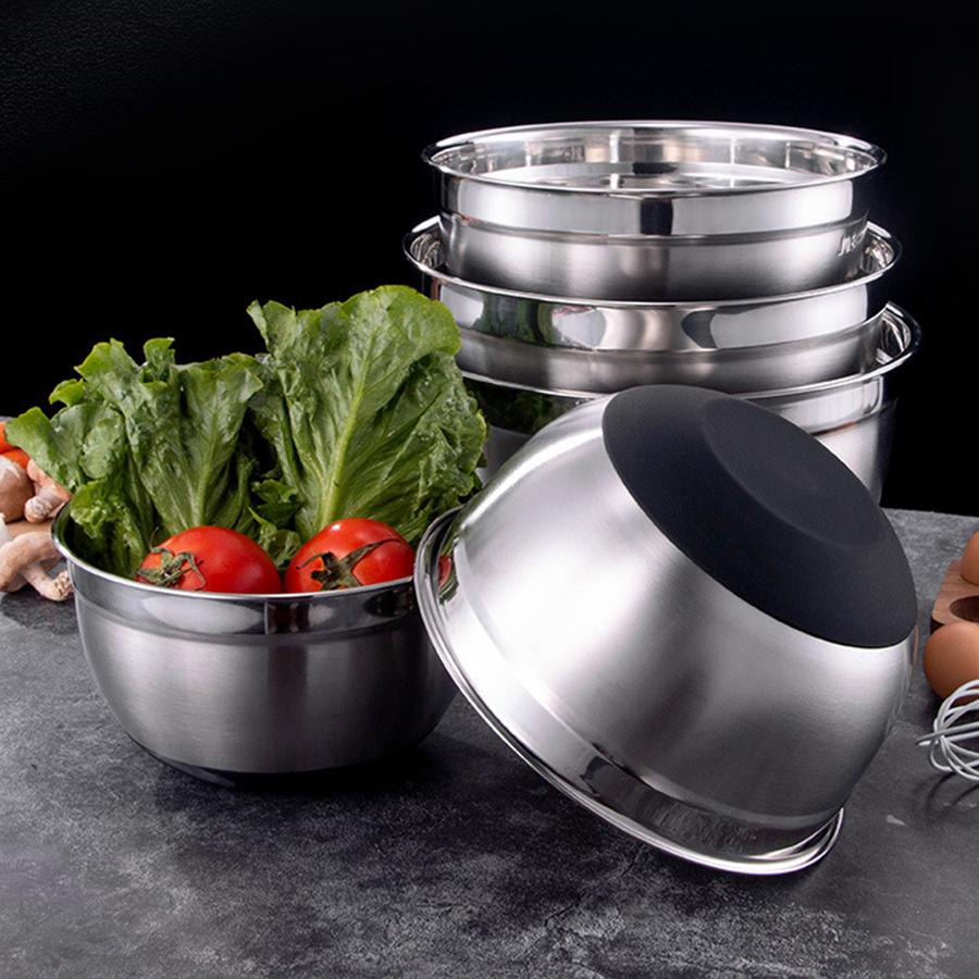 Set 3 Bowls Con Tapa Acero Inoxidable Antideslizante Simplit