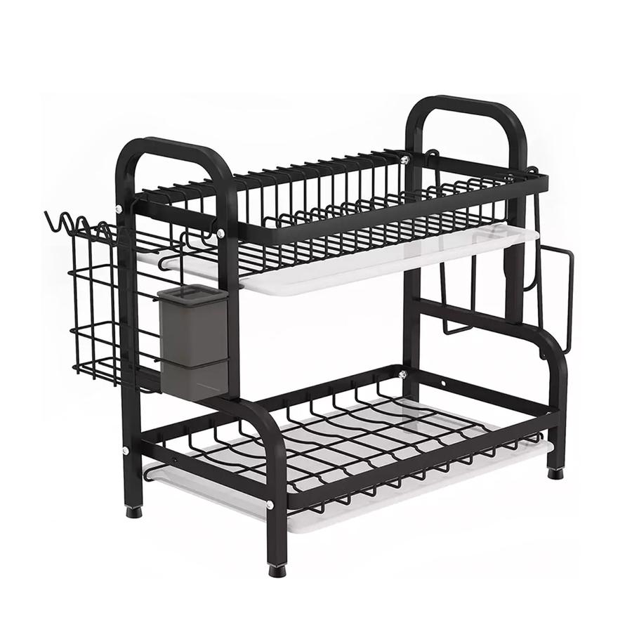 Secaplatos Escurridor 2 Niveles 17 Platos Negro Simplit