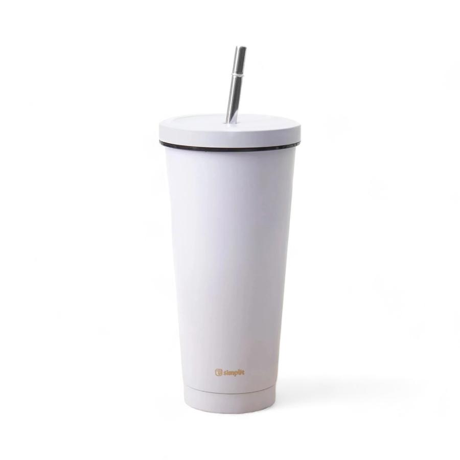 Vaso Térmico Tumbler 750Ml Tapa Y Bombilla Morado Simplit