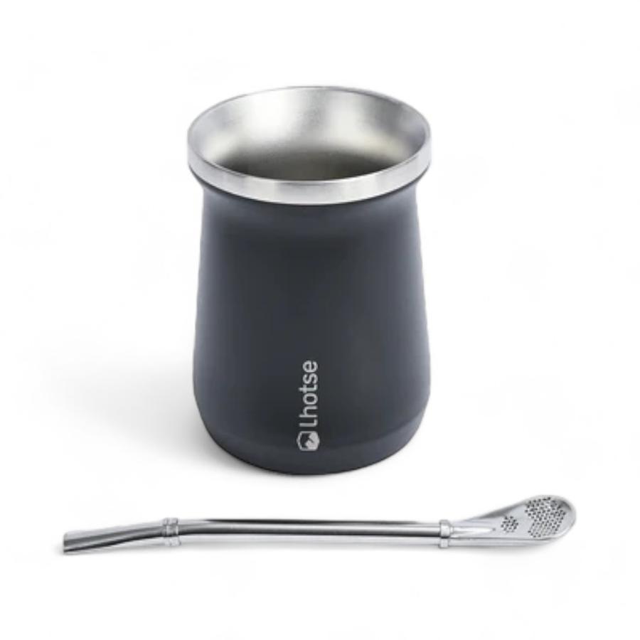 Mate Acero Inoxidable Con Bombilla Lhotse Black