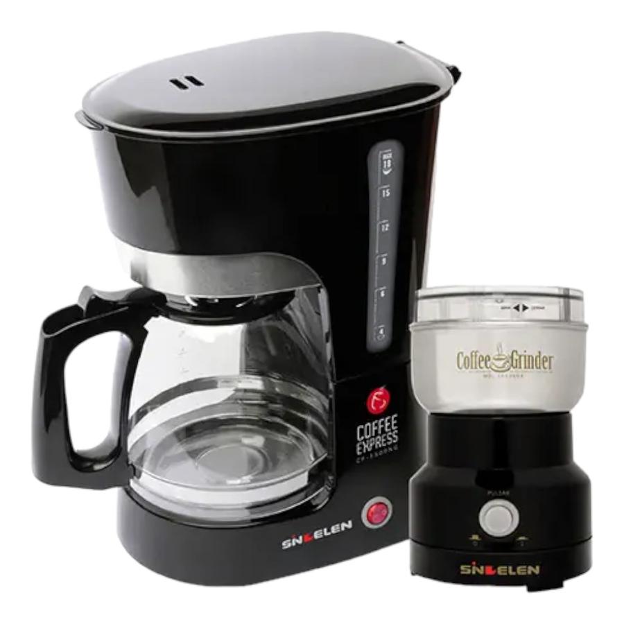 Combo Sindelen Cafetera 1.8 Litros + Molinillo MOL-165 Negro