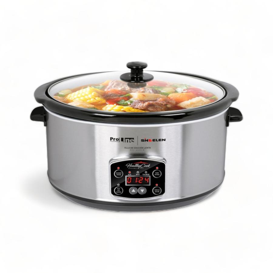 Olla Cocción Lenta Sindelen Healthy Cook Plateado