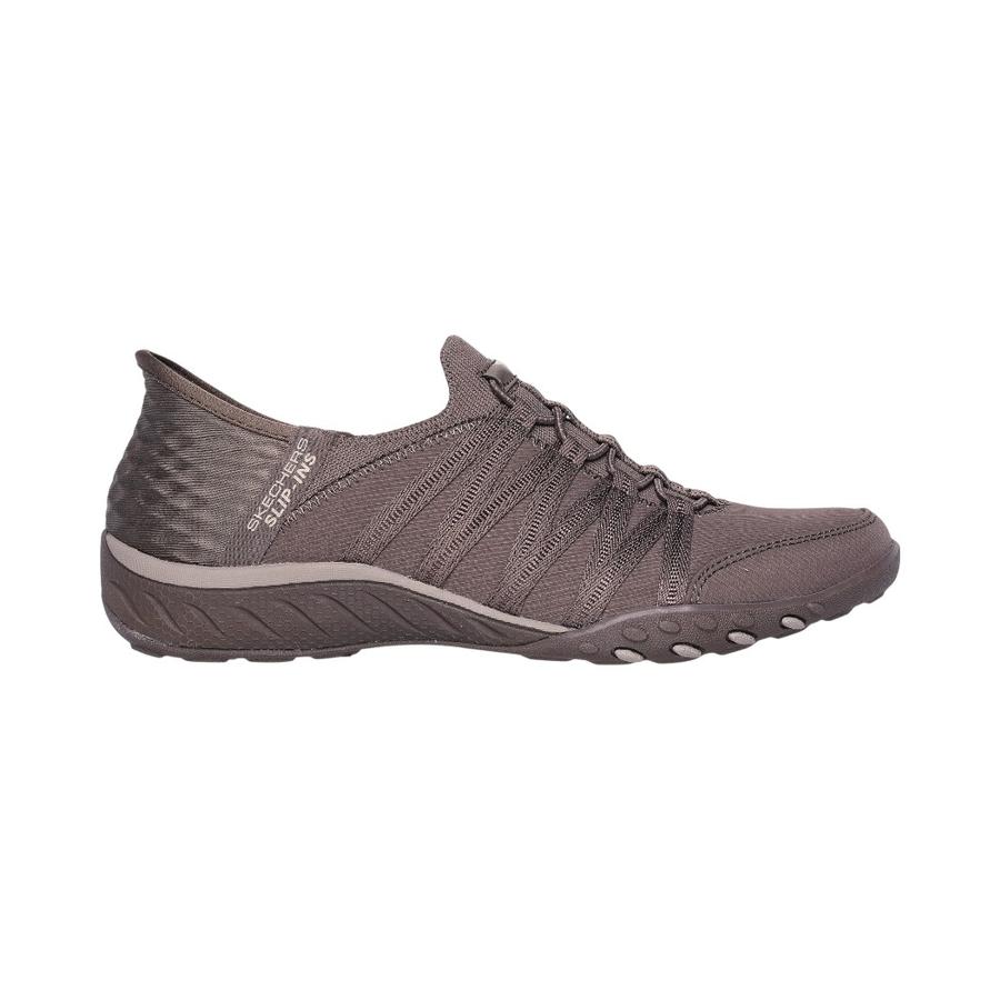 Zapatillas Mujer Skechers Slip Ins Breathe Easy Taupe