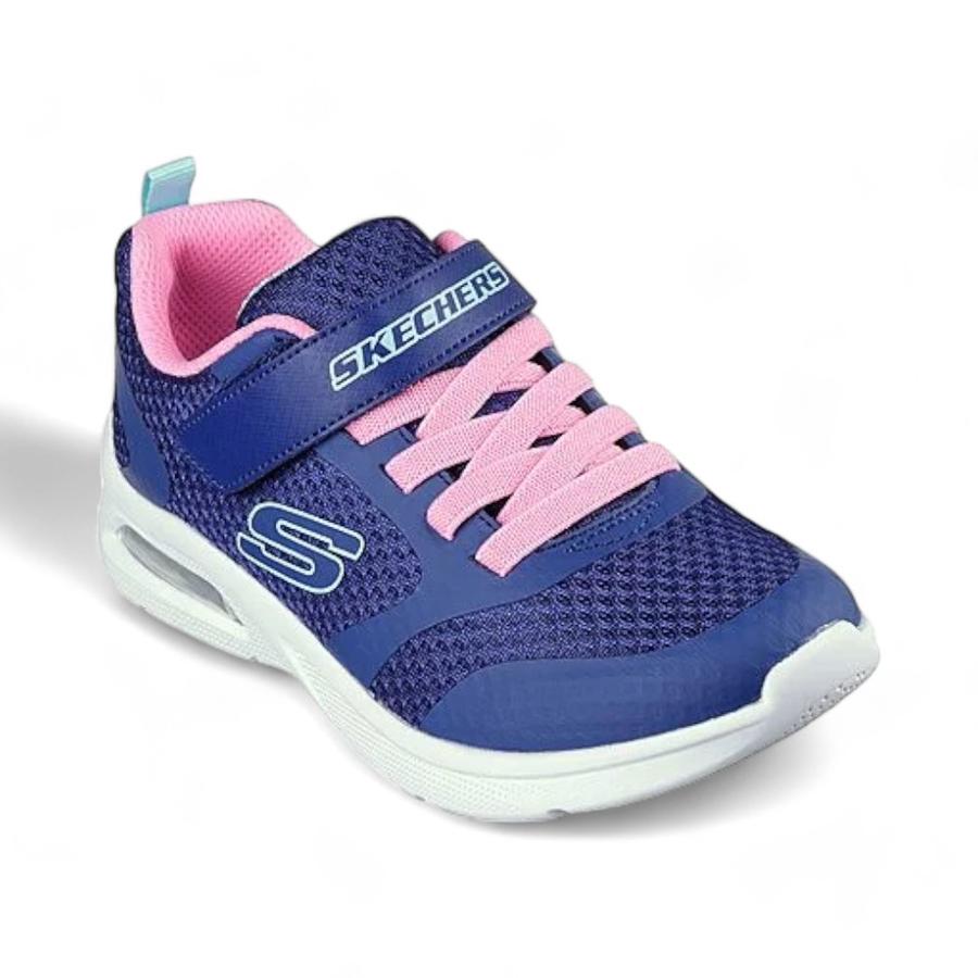 Zapatillas Urbanas Nina Skechers Microspec Max Azul Rosa