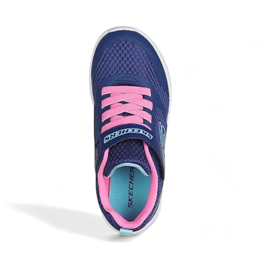 Zapatillas Urbanas Nina Skechers Microspec Max Azul Rosa