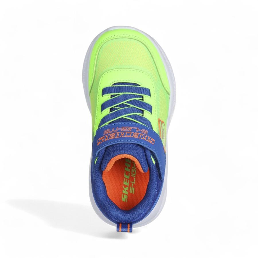 Zapatillas Niños Skechers Meteor Lights Krendox Lima/Azul