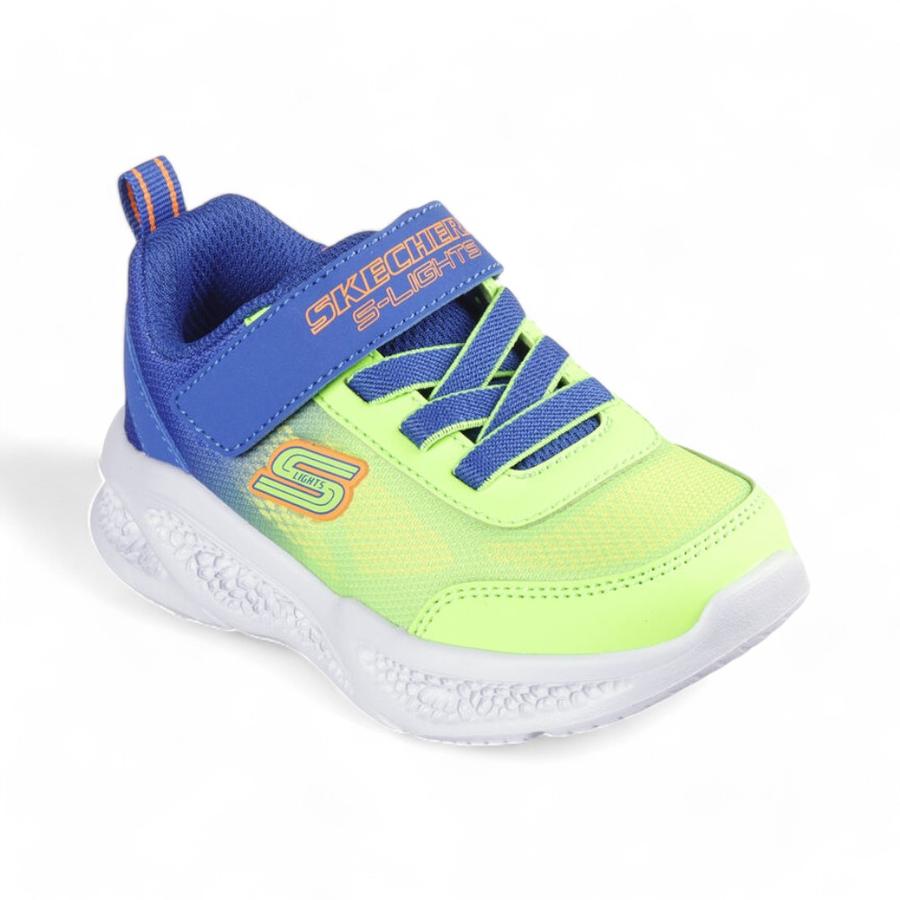 Zapatillas Niños Skechers Meteor Lights Krendox Lima/Azul