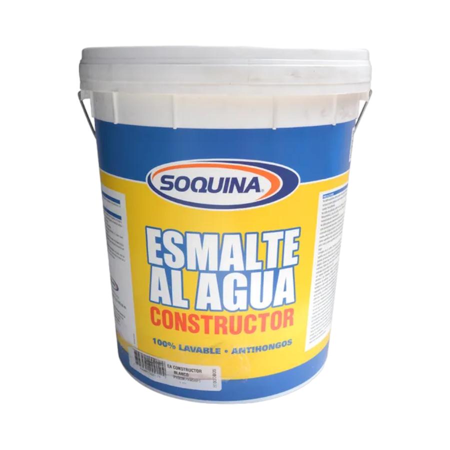 Esmalte Al Agua Constructor Blanco 4 Galones Soquina