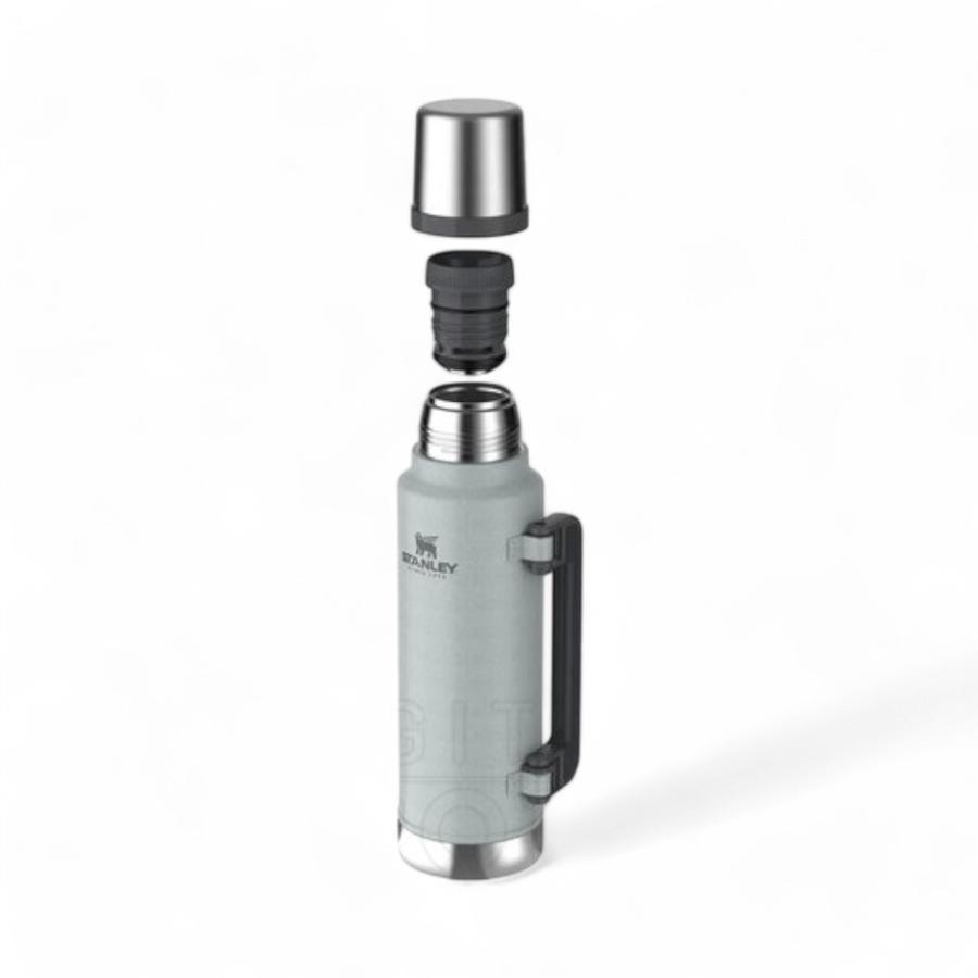 Termo Stanley Clasico Asa Plegable 1.4 Litros Gris Claro