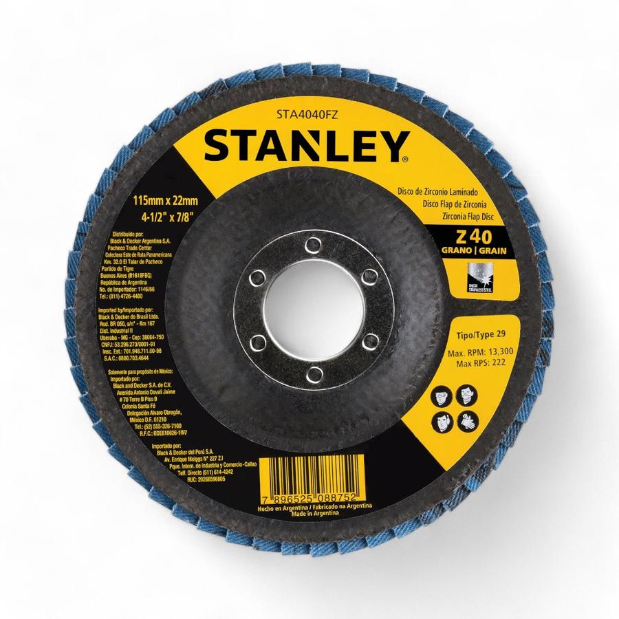 Set 2 Discos Flap Zirconio Stanley Z40 + 1 Disco Z80