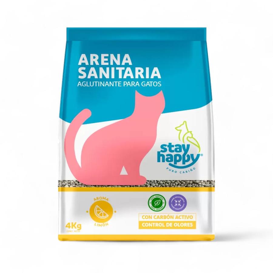 Arena Sanitaria Aglutinante Stay Happy Limón 4Kg