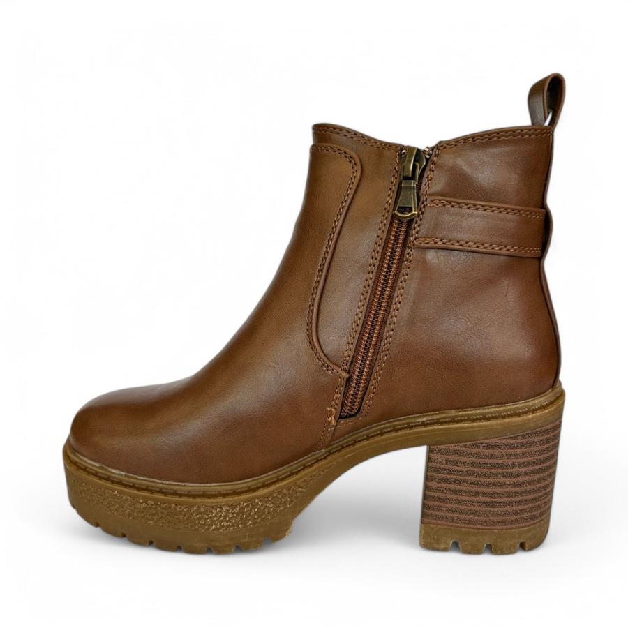 Botín Casual Mujer Rugan Camel