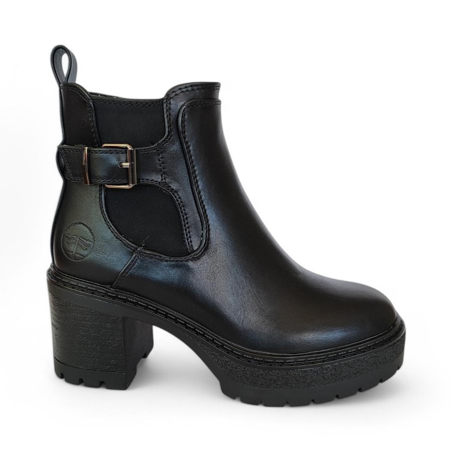 Botín Casual Mujer Rugan Negro