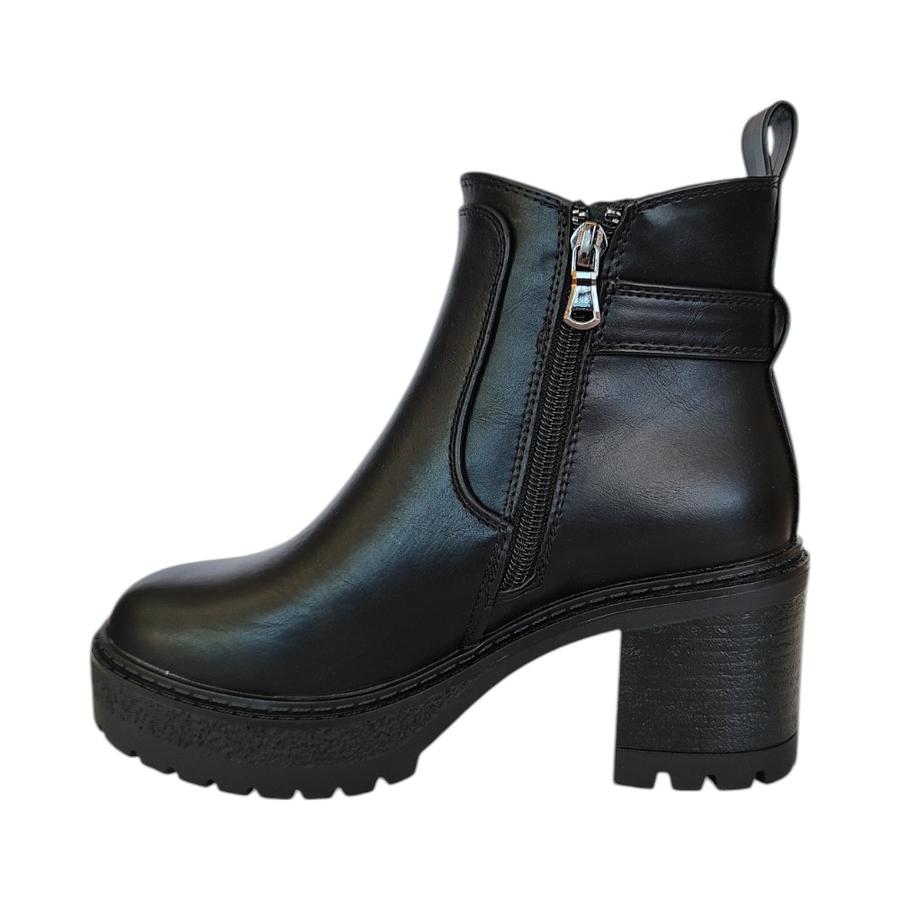 Botín Casual Mujer Rugan Negro