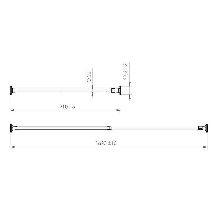 Barra Extensible Cortina Ducha Stretto 90Cm-160Cm 