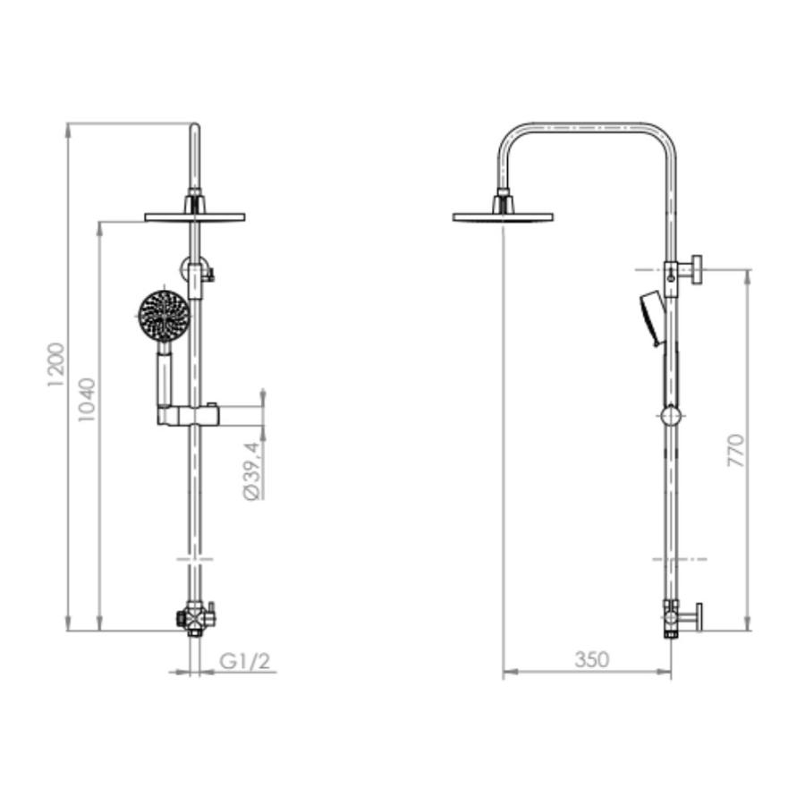 Columna De Ducha Venti Negro Matte