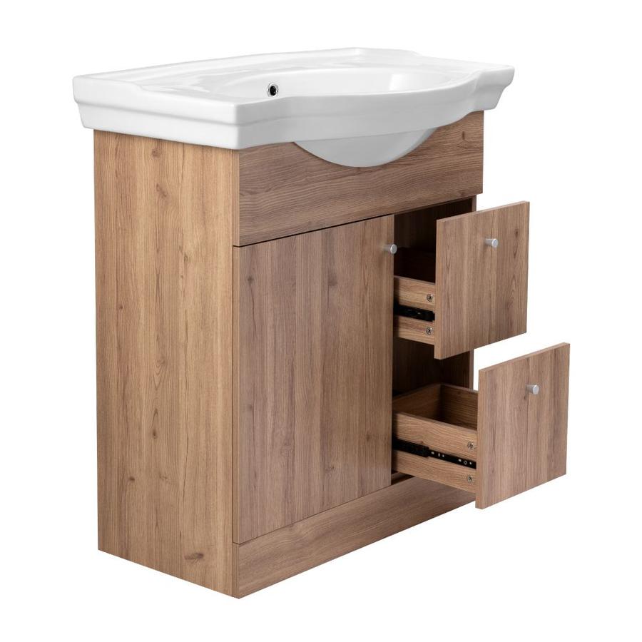 KIT MUEBLE VANITORIO ADELE RUSTICO 80X80+CUB