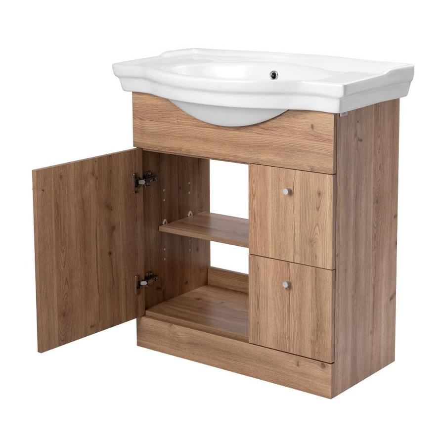 KIT MUEBLE VANITORIO ADELE RUSTICO 80X80+CUB