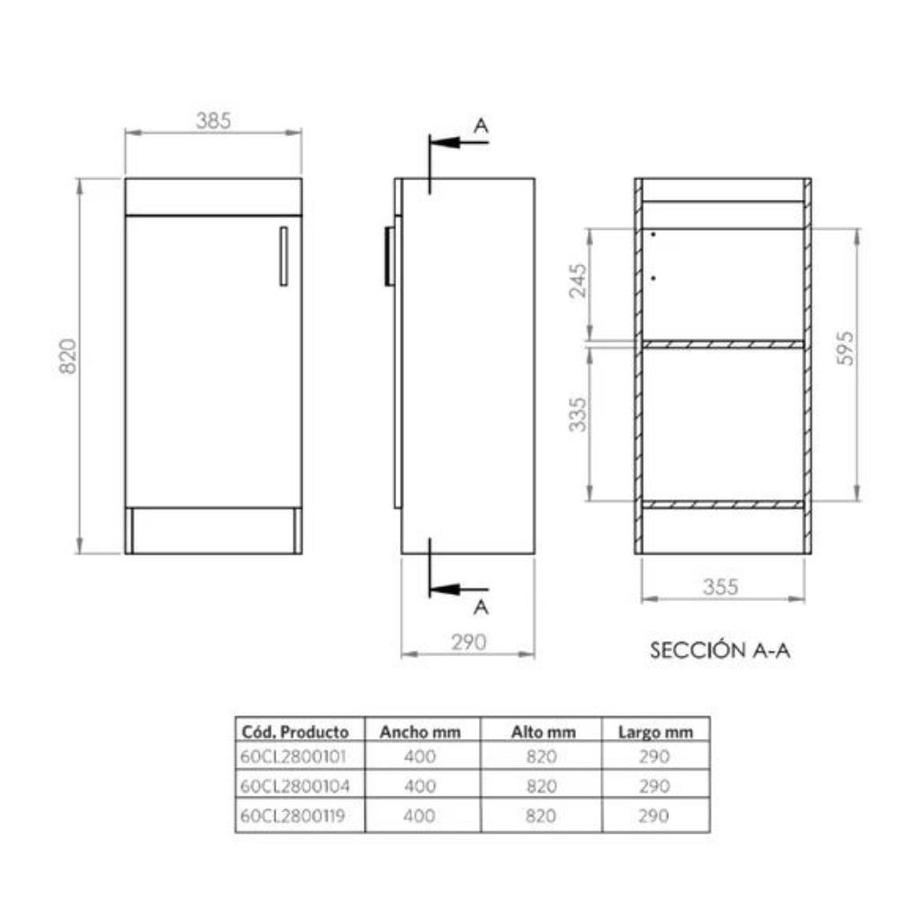  KIT MUEBLE CLAIRE+CUBIERTA 40X89,5 BLANCO