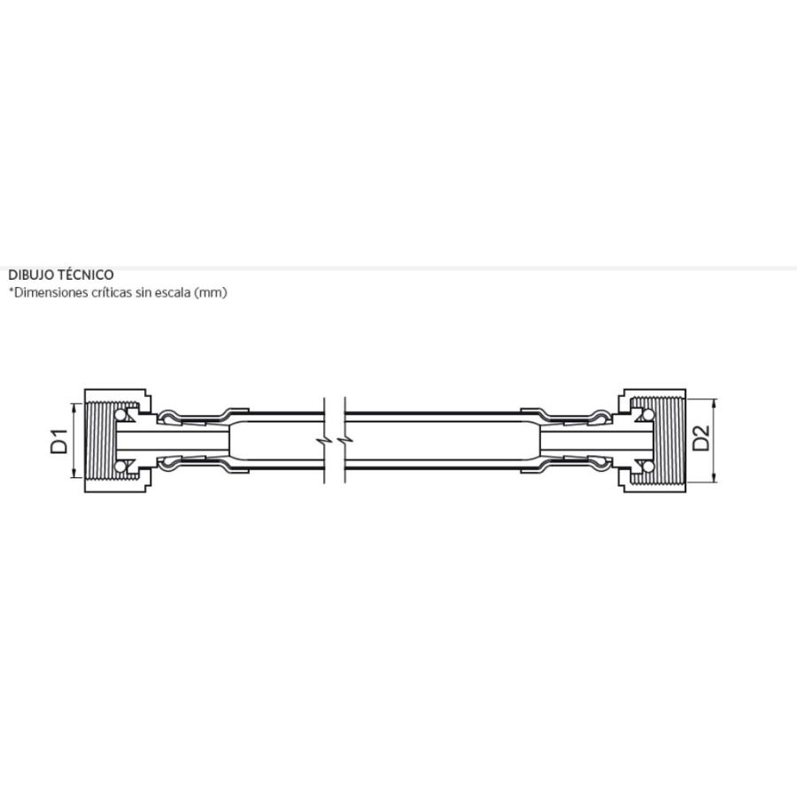 Flexible Para Gas Hi-hi 1/2 X 3/8 En 60 Cm