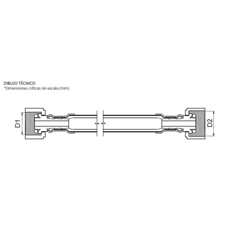Flexible Para Gas Hi-hi 1/2 X 1/2 En 100 Cm