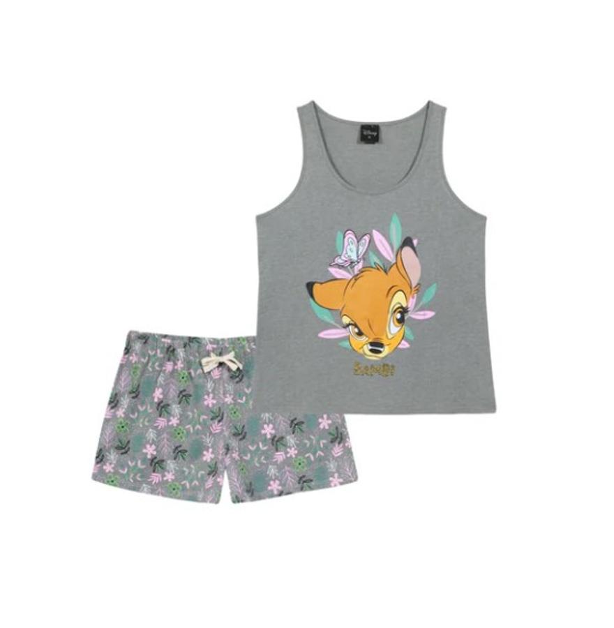 Pijama Dos Piezas The Brands Club Disney Bambi Mujer Gris