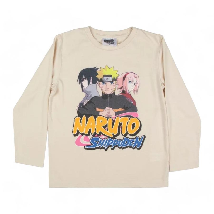 Polera Manga Larga Naruto Niño TBC Blanco