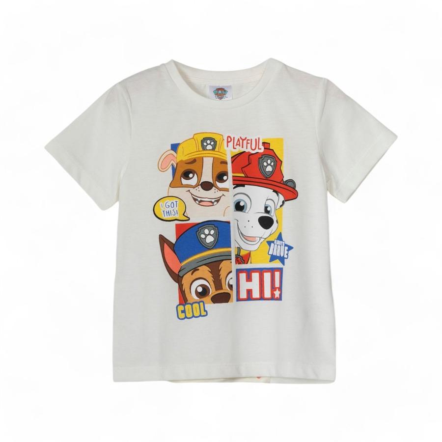 Polera Niños TBC Paw Patrol Personajes Blanco