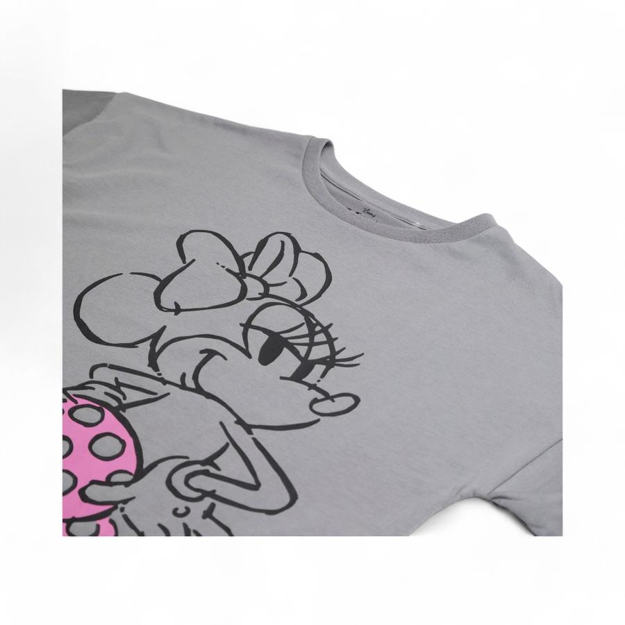 Polera Niñas TBC Minnie Lineal Manga Corta Gris