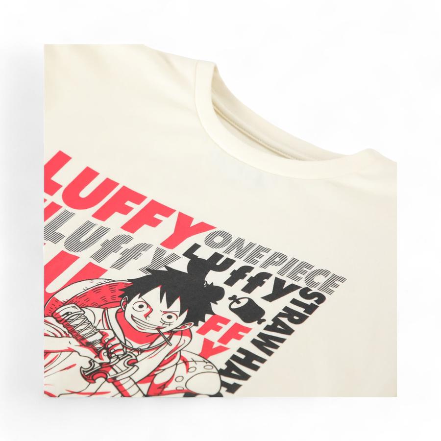 Polera Niños TBC One Piece Luffy Blanco