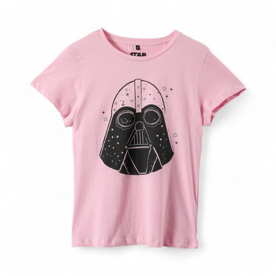 Polera Mujer TBC Darth Vader Manga Corta Rosado