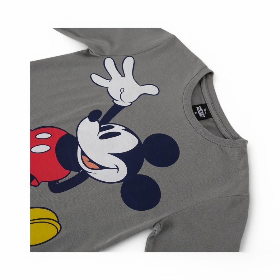 Polera Infantil TBC Mickey Classic Manga Larga Gris