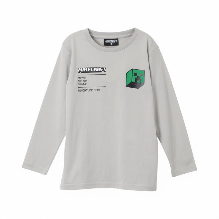 Polera Infantil TBC Minecraft Creepers Back Gris