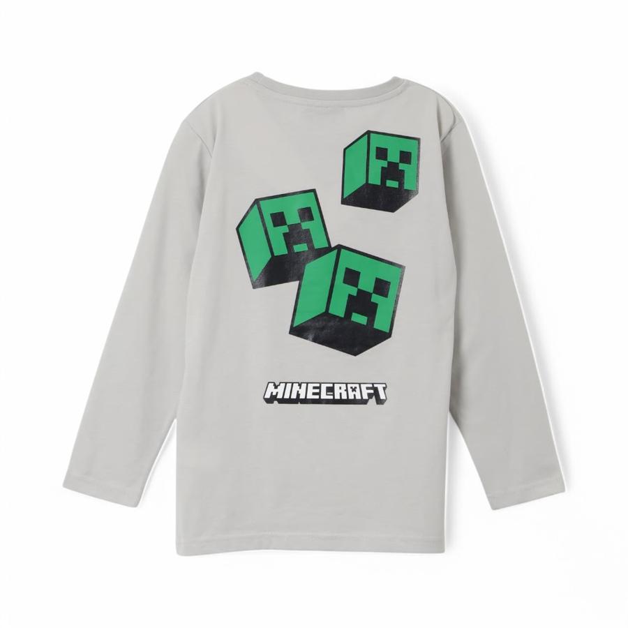 Polera Infantil TBC Minecraft Creepers Back Gris