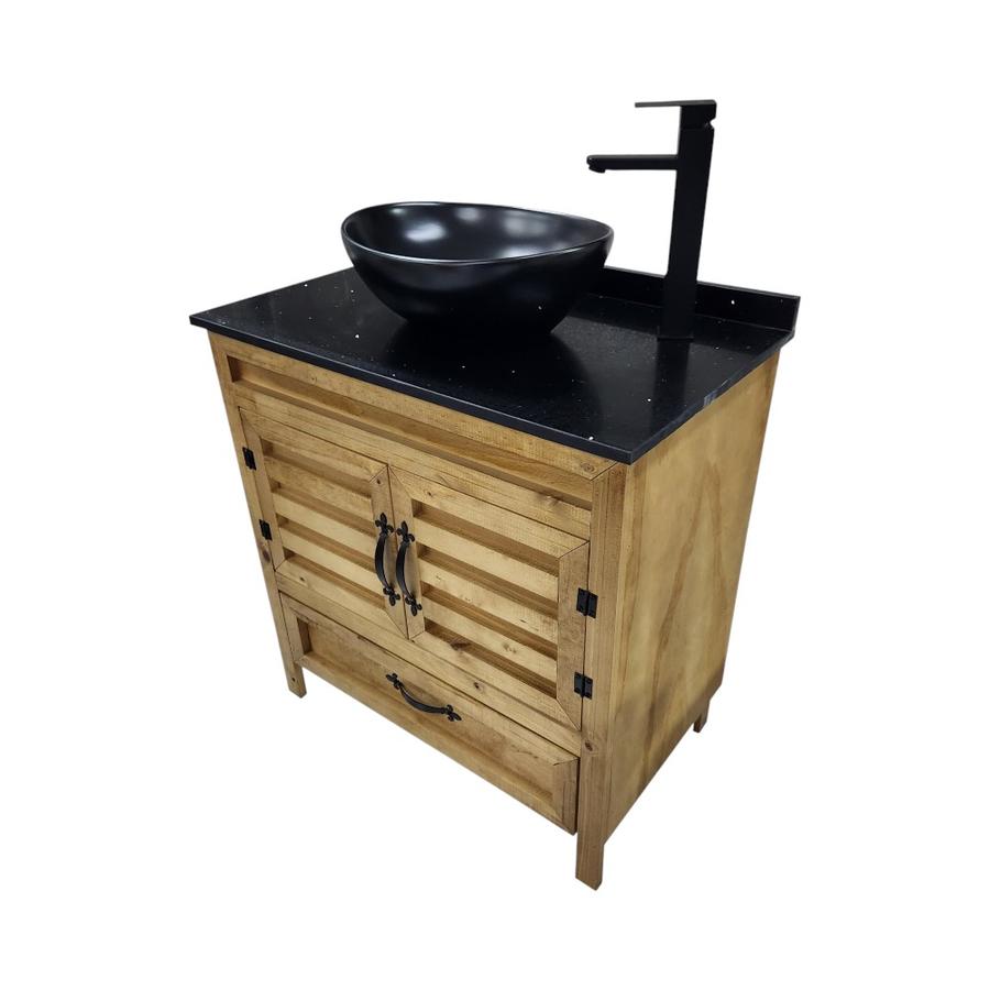 Mueble Vanitorio de Pino Terciado con Vetas 80 Cm Marrón