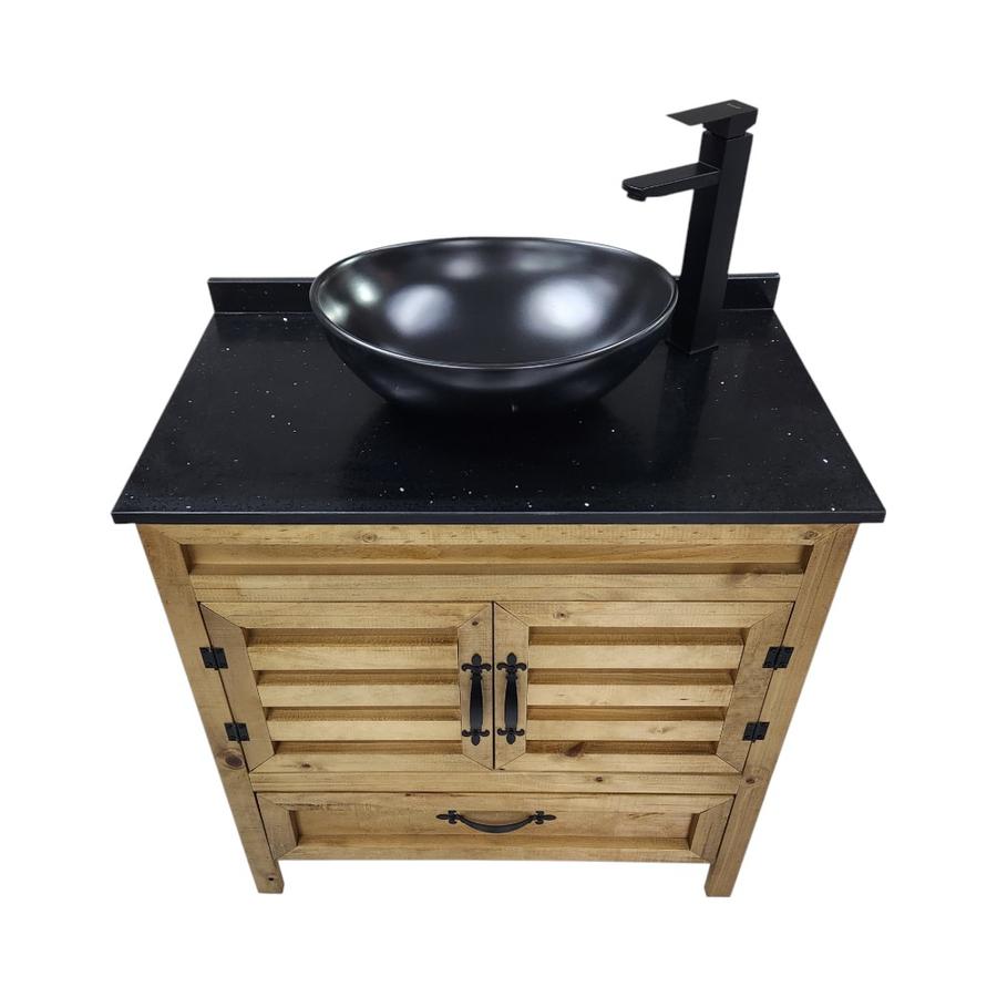 Mueble Vanitorio de Pino Terciado con Vetas 80 Cm Marrón