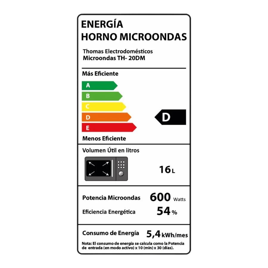 Microondas 20 Litros Thomas Espejado TH-20DM
