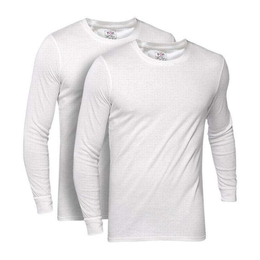 Pack 2 Camisetas Manga Larga Hombre TOP Blanco