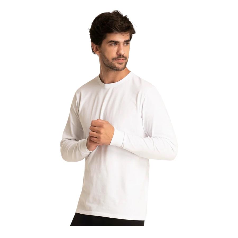 Pack 2 Camisetas Manga Larga Hombre TOP Blanco