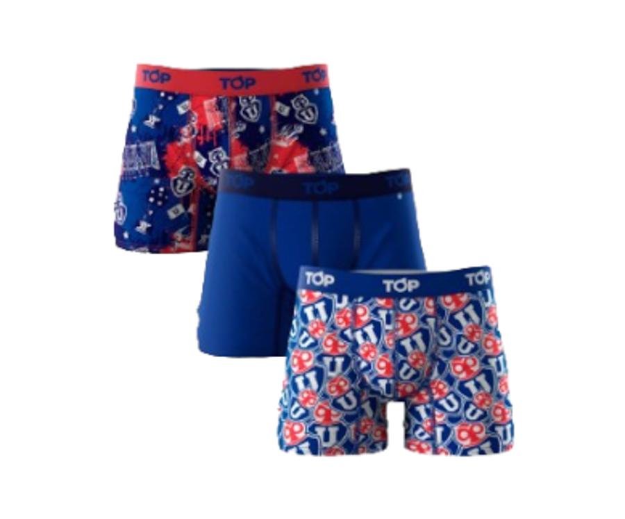 Pack 3 Boxer U de Chile Top Hombre Multicolor