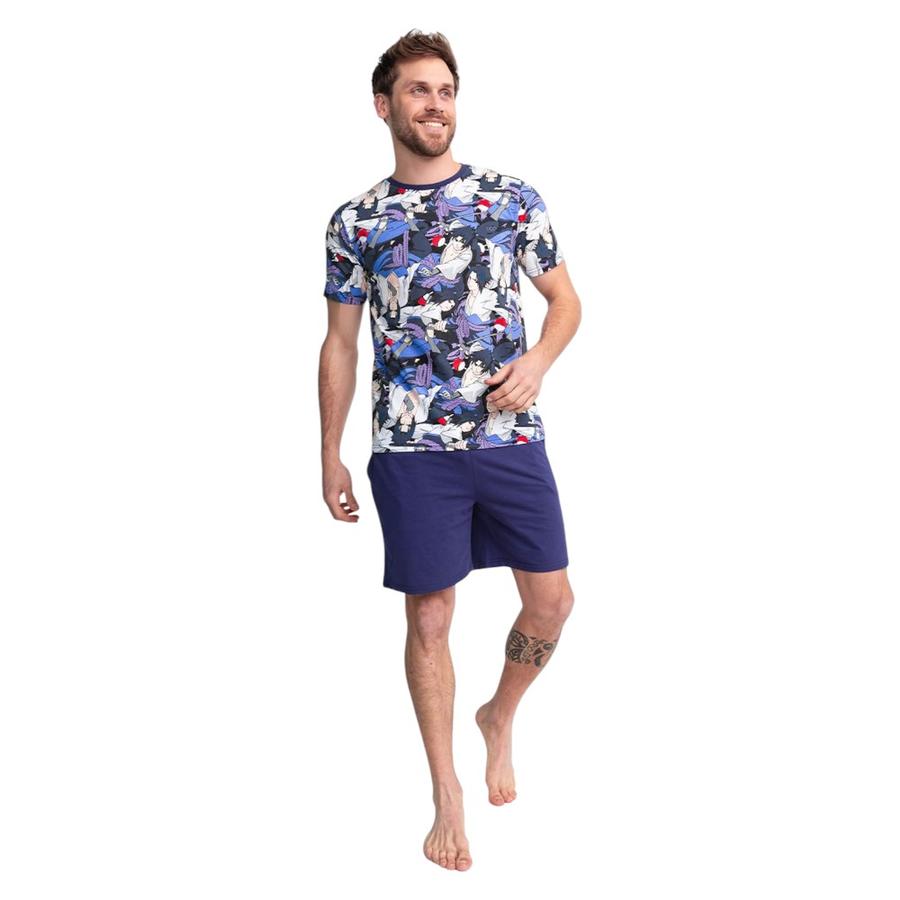 Pijama Algodón Manga Corta Naruto Hombre TOP Multicolor
