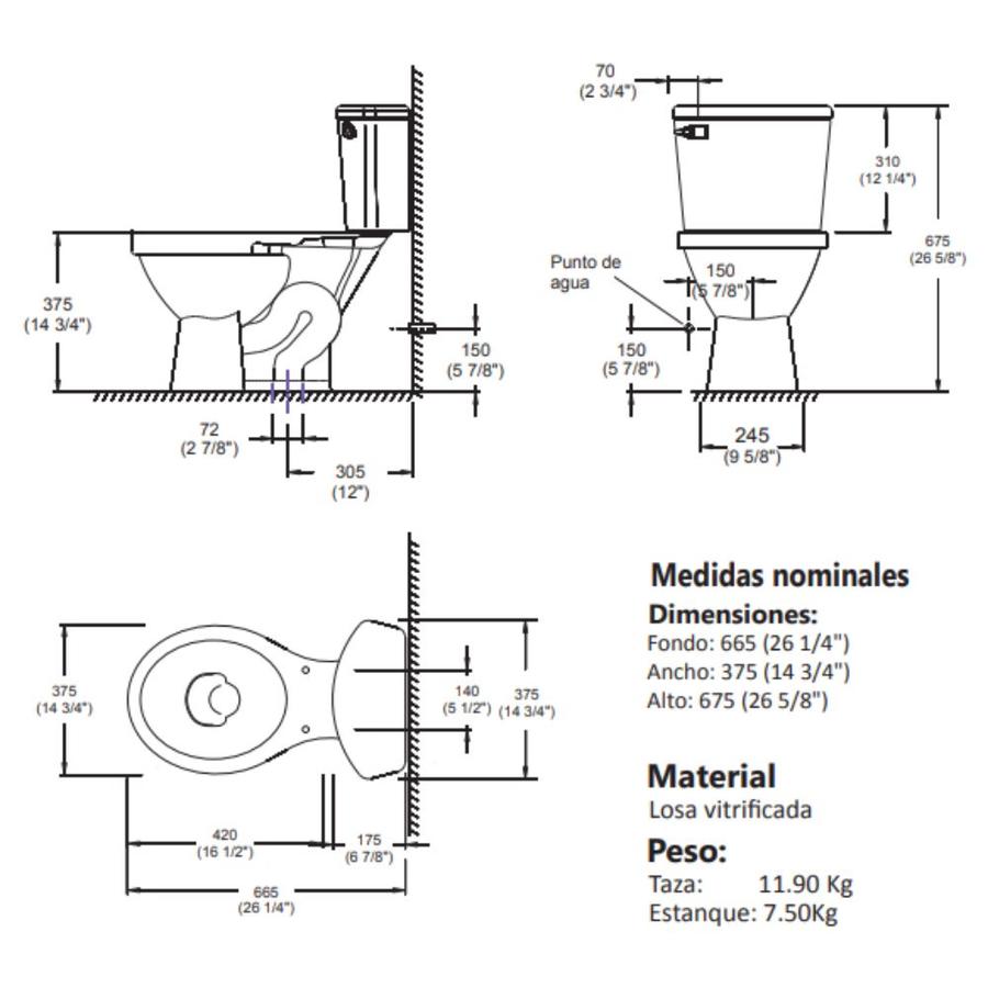 SALA DE BAÑO ECO MANCORA 4,8L CESMEC