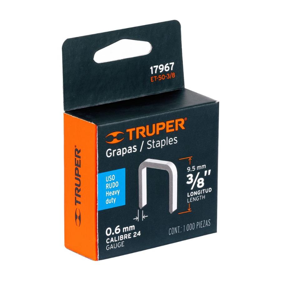 Caja Grapas  Et-50, 1 cm"  Truper Negro