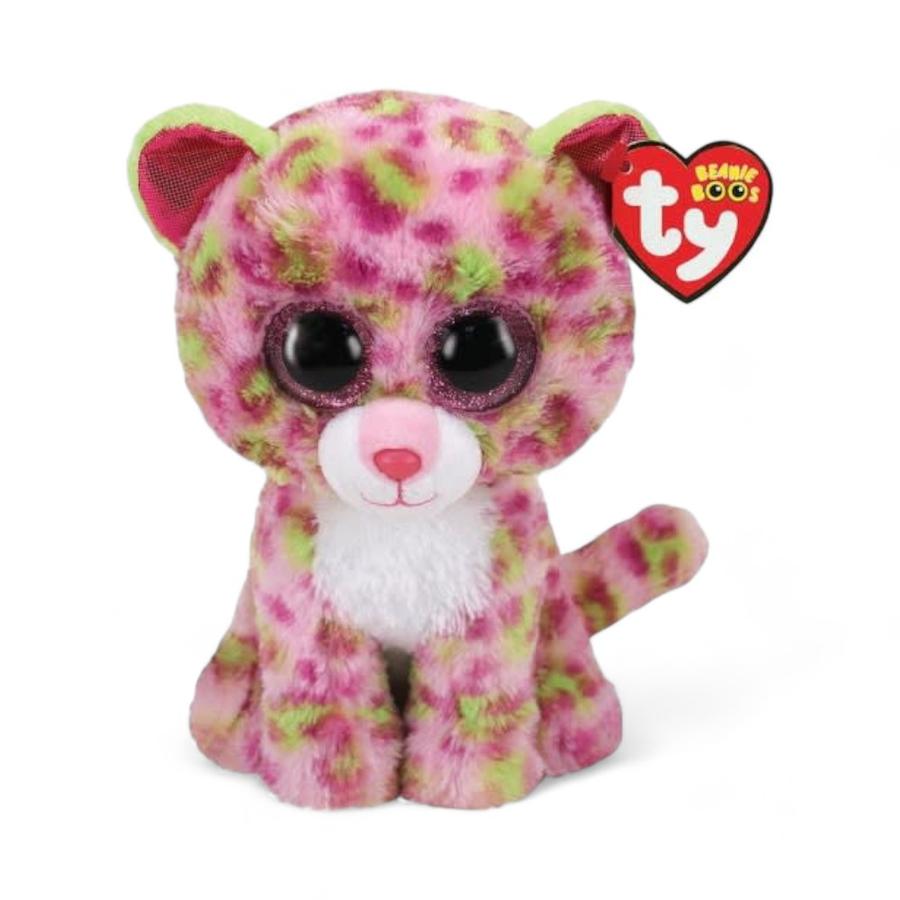 Peluche TY Beanie Boos Regular Lainey Leopard Rosado