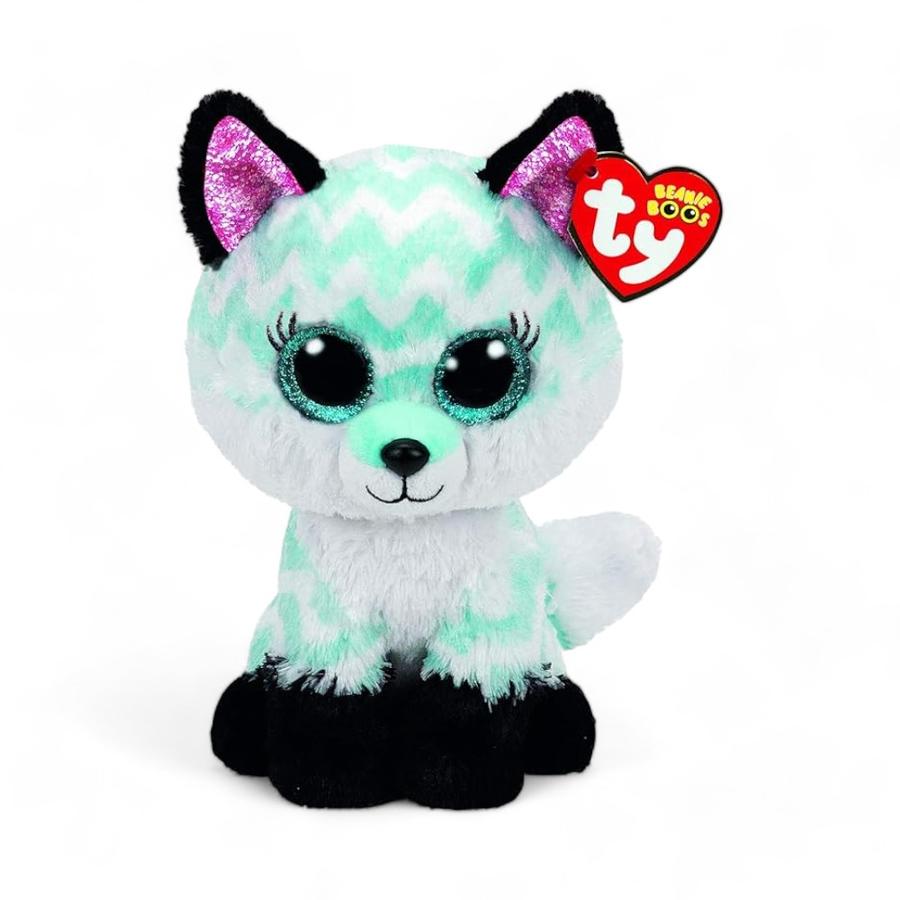 Peluche TY Beanie Boos Atlas Lobo Aqua Mediano Celeste 