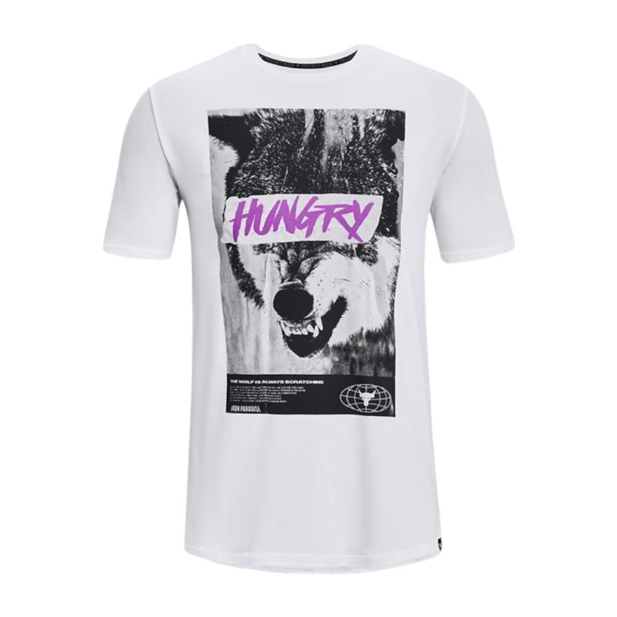 Polera Hombre Under Armour Project Rock Hungry Blanco