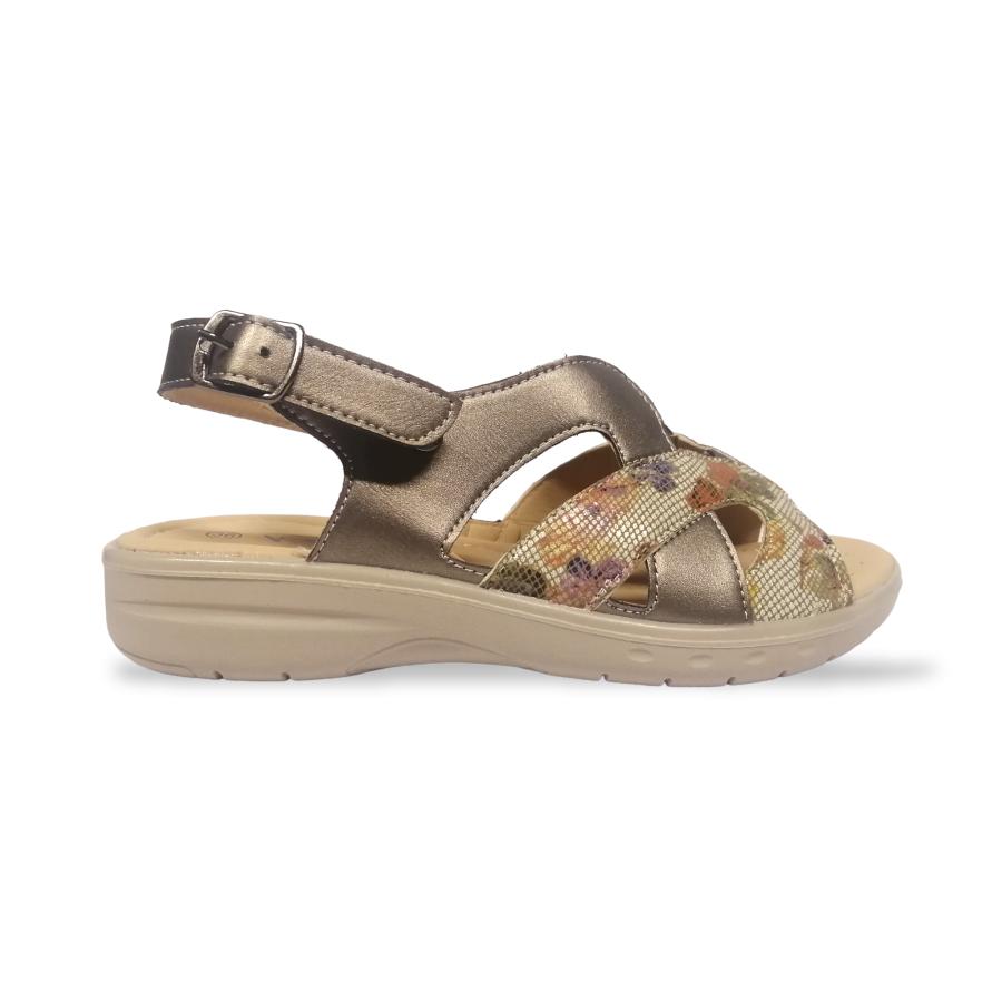 Sandalia Comfort Mujer Via Rosmini Eltta Plateado