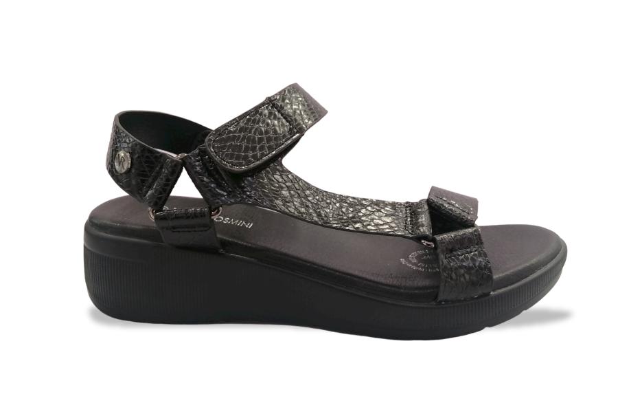 Sandalia Suela Comfort Mujer Via Rosmini Candia Negro