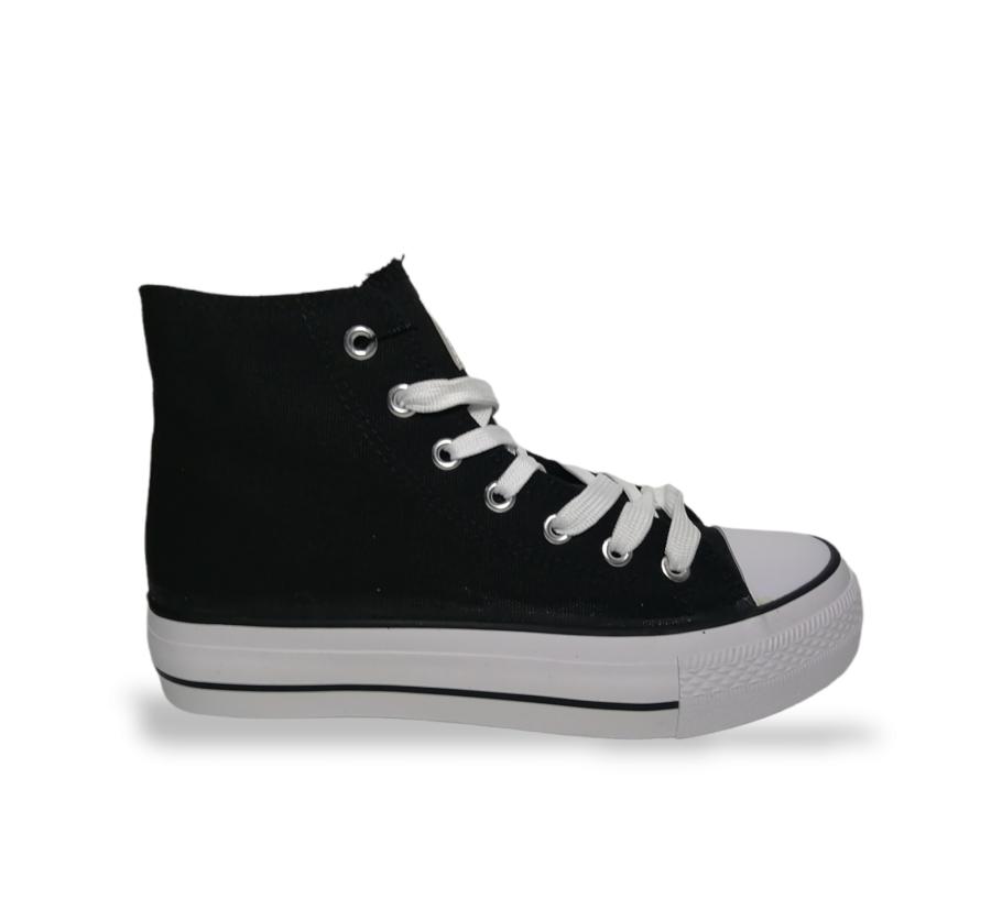 Zapatilla Lona Mujer Via Rosmini Grais Negro