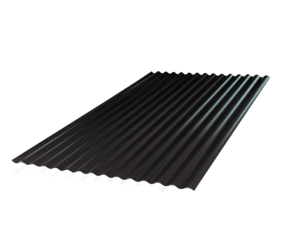 Plancha Zinc Acanalado Prepintado Negro 0,35x851x3660 mm